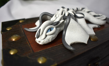Handmade White Sparkly Dragon on Chest