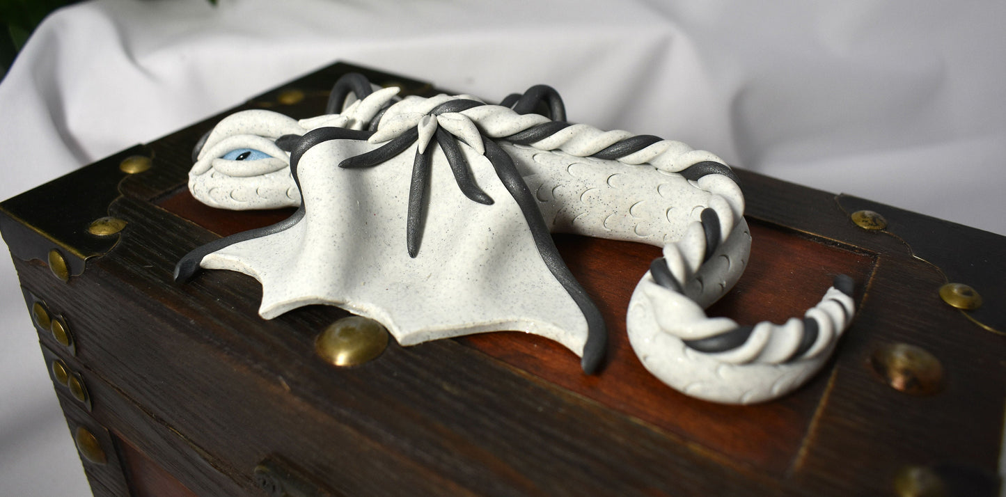 Handmade White Sparkly Dragon on Chest