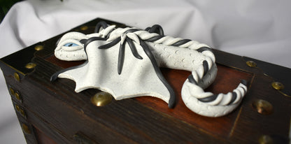 Handmade White Sparkly Dragon on Chest