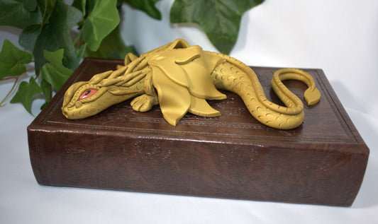 Polymer Clay Gold Dragon Storage Book - 1-116