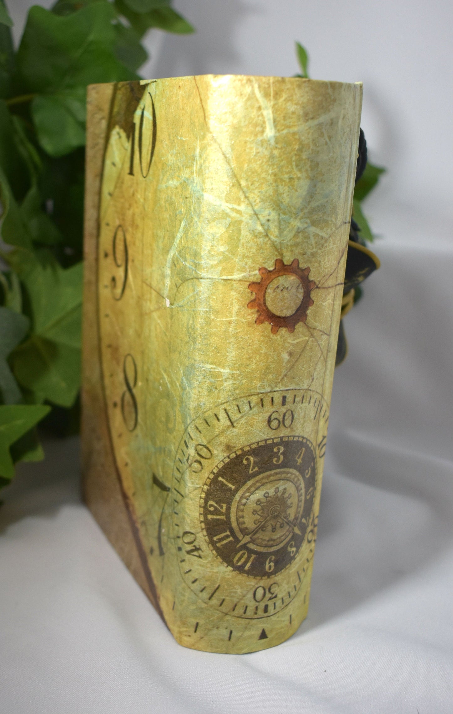 Polymer Clay Black and Gold Dragon on Altered Paper Mache Box - 1-117