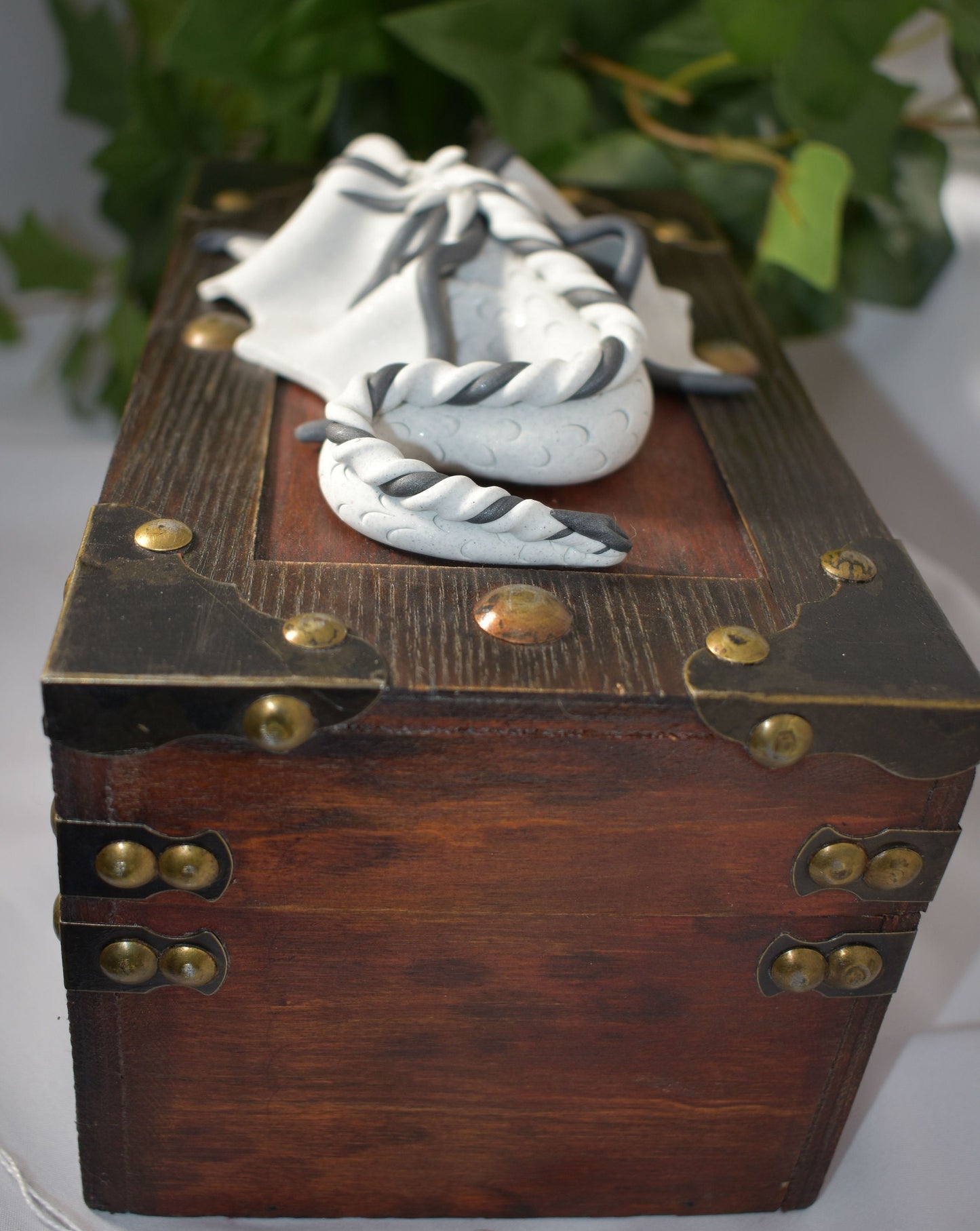 Handmade White Sparkly Dragon on Chest
