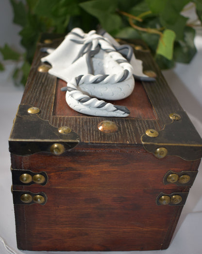 Handmade White Sparkly Dragon on Chest