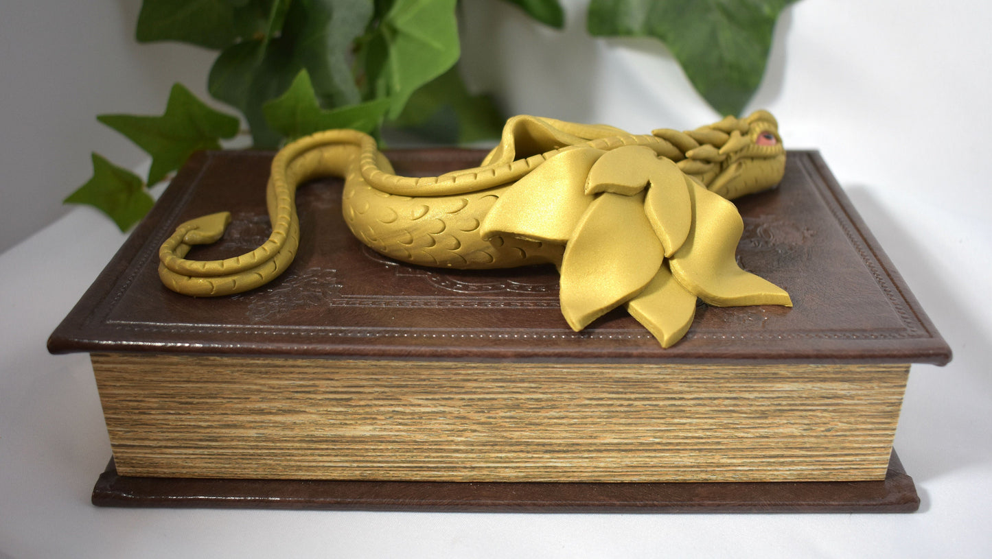 Polymer Clay Gold Dragon Storage Book - 1-116