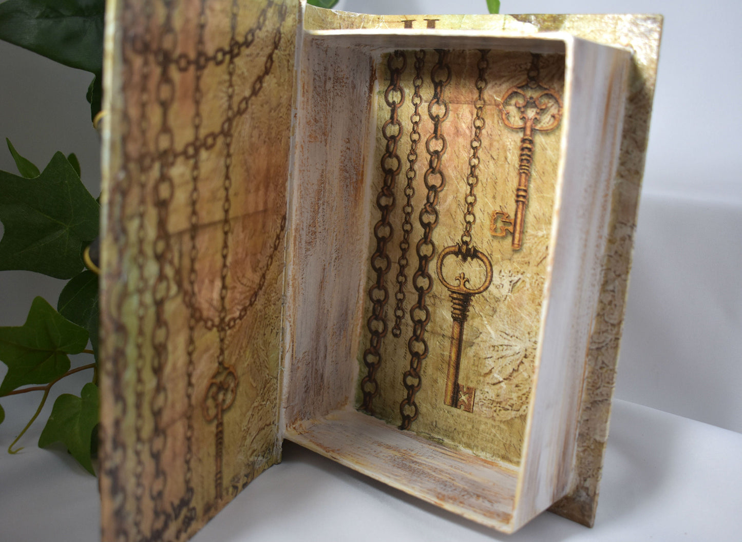 Polymer Clay Black and Gold Dragon on Altered Paper Mache Box - 1-117