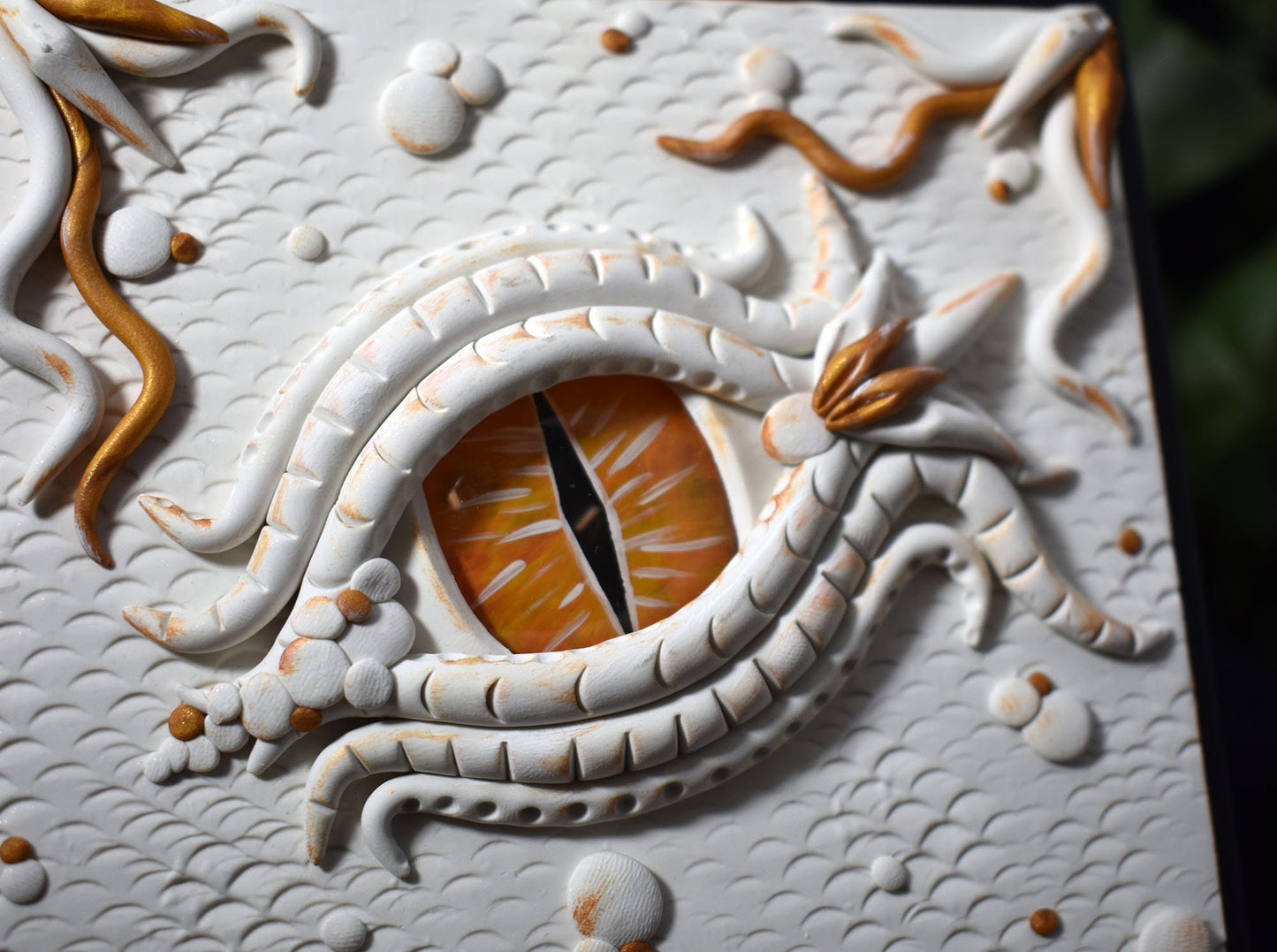 Hand Decorated White Dragon Eye Sketchbook Journal