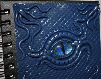 Hand Decorated Blue Dragon Eye Sketchbook Journal