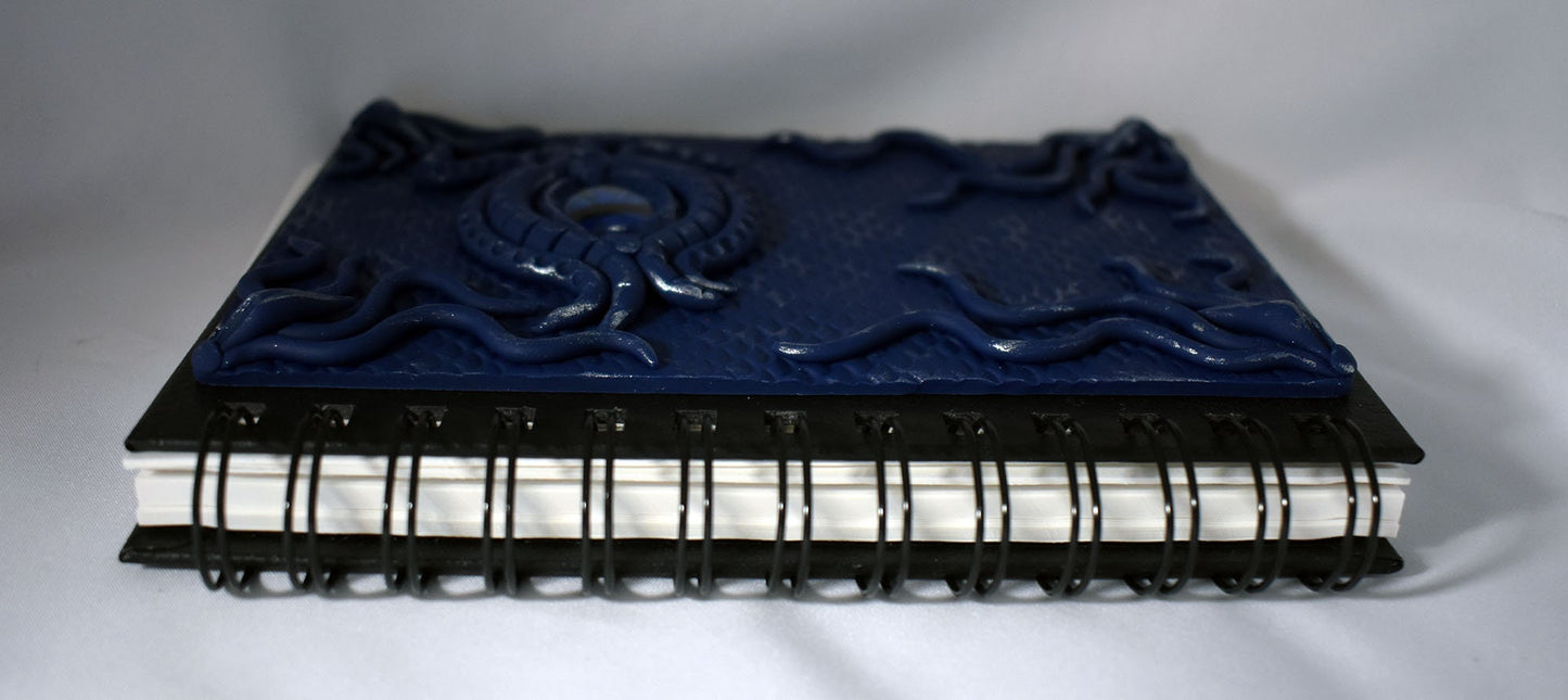 Hand Decorated Blue Dragon Eye Sketchbook Journal