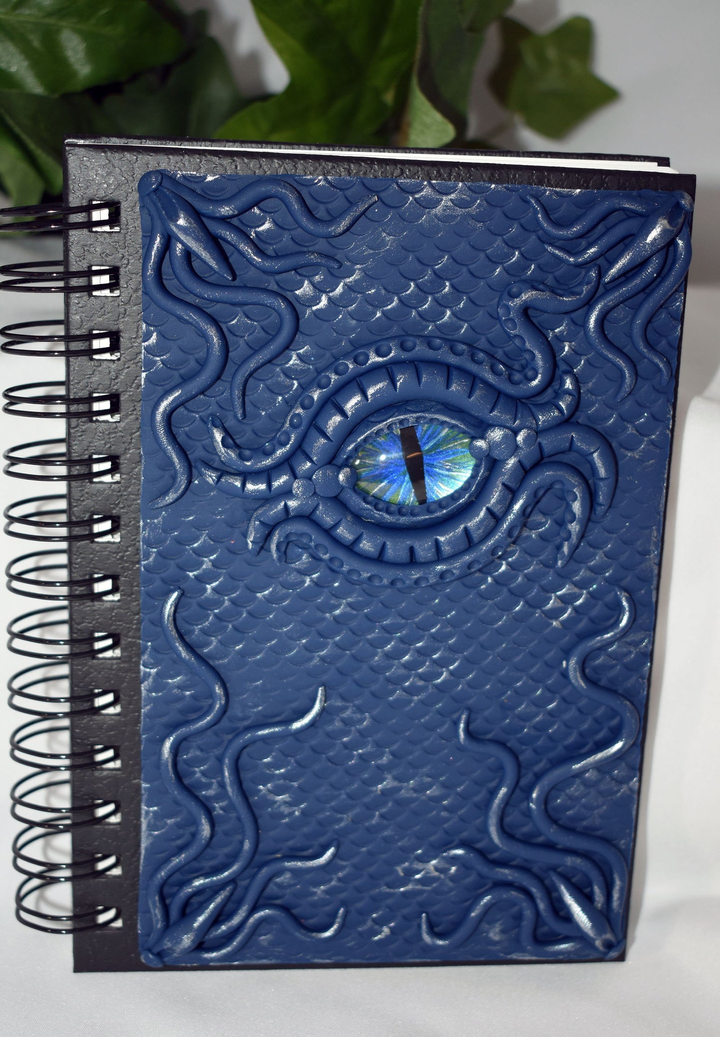 Hand Decorated Blue Dragon Eye Sketchbook Journal