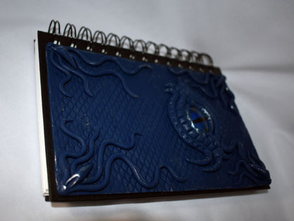 Hand Decorated Blue Dragon Eye Sketchbook Journal