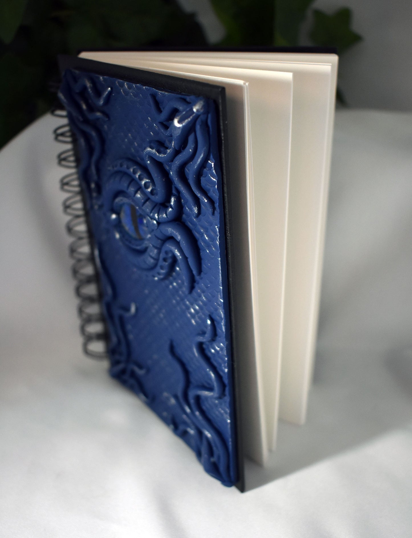 Hand Decorated Blue Dragon Eye Sketchbook Journal