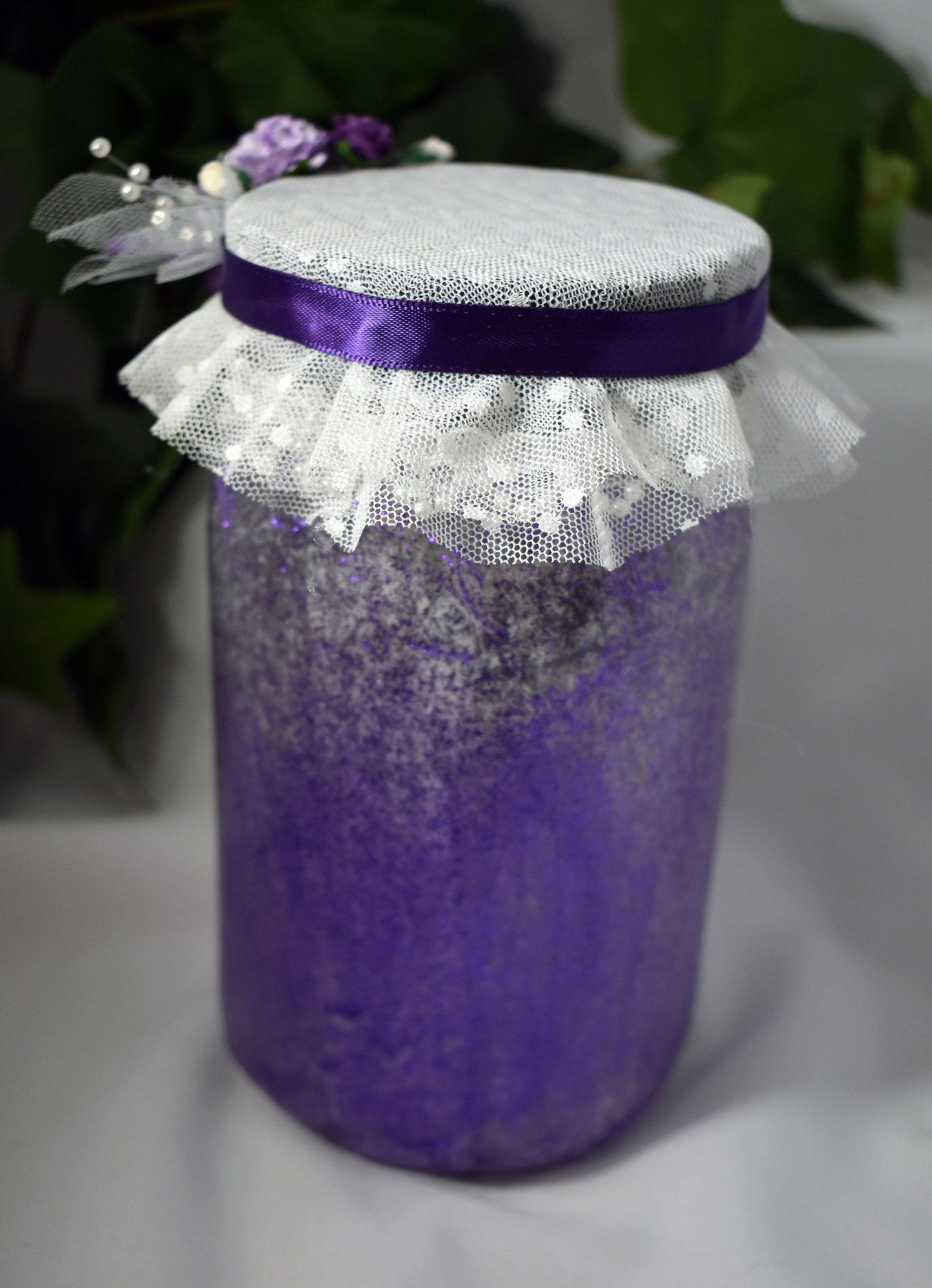 Handmade Purple Dragon Altered Mason Jar with Lights