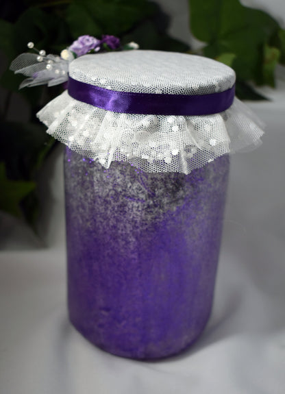 Handmade Purple Dragon Altered Mason Jar with Lights