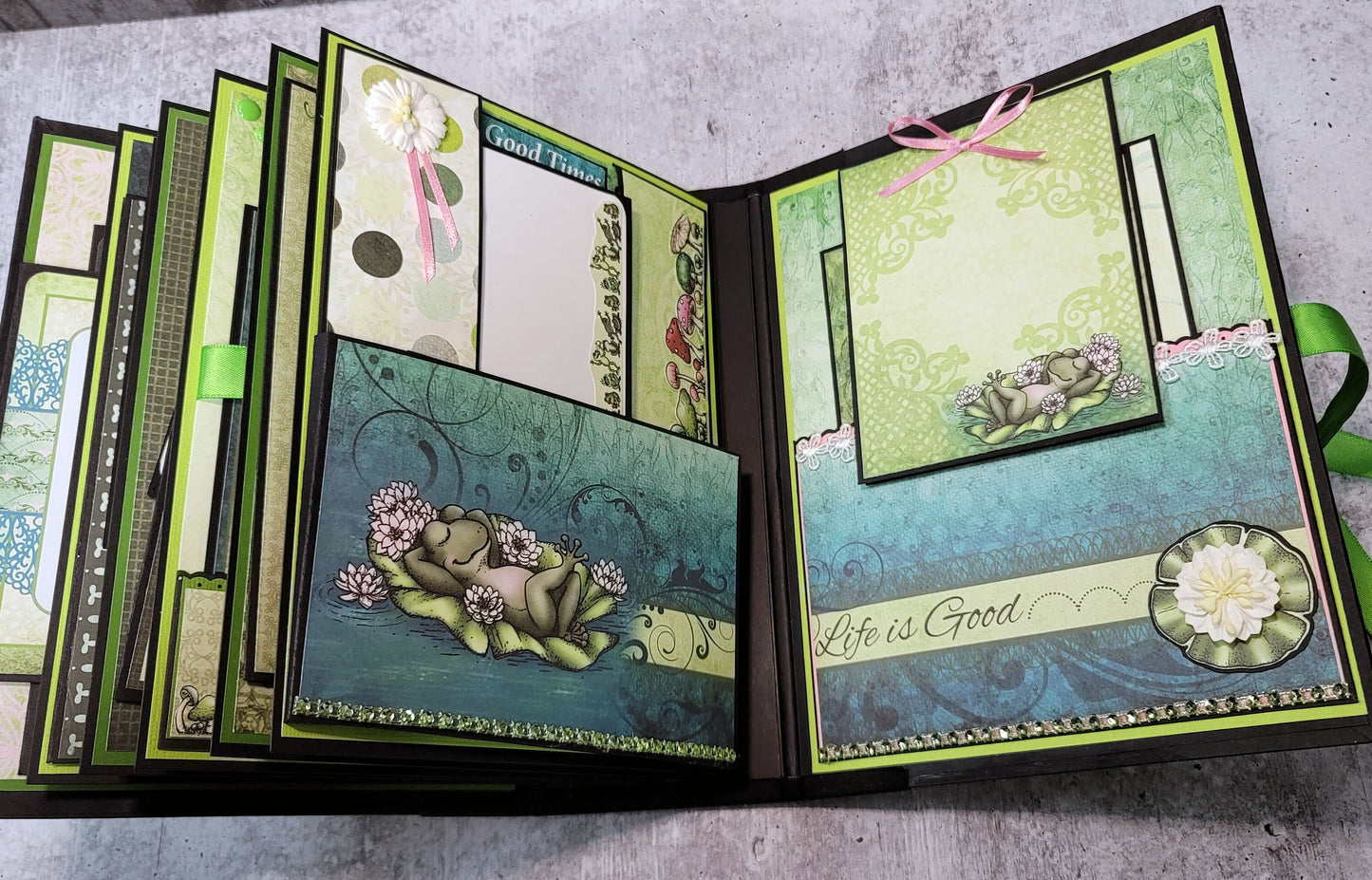 Handmade Frog Themed Scrapbook Album