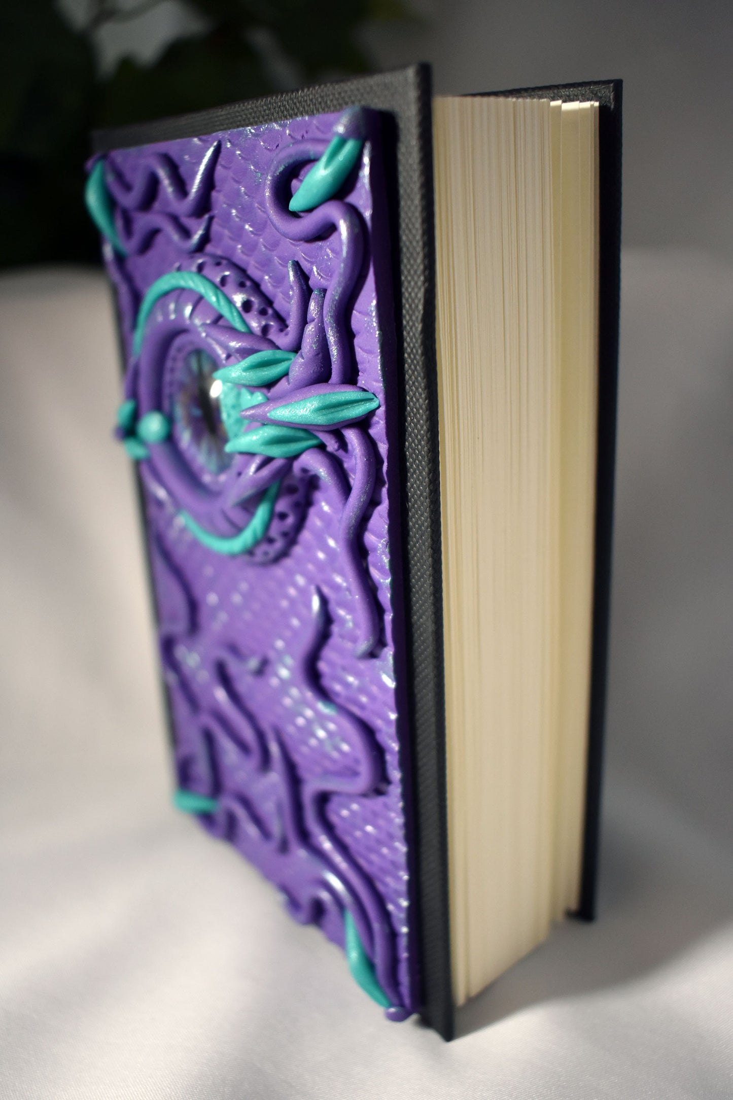 Purple Polymer Clay Dragon Eye Journal - 2-055