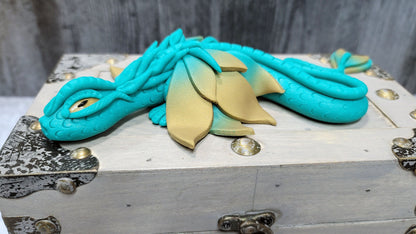 Polymer Clay Teal Dragon on Chest - 1-122