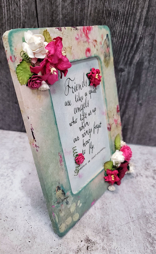 Handmade Altered Friendship Mixed Media Frame - 7-075