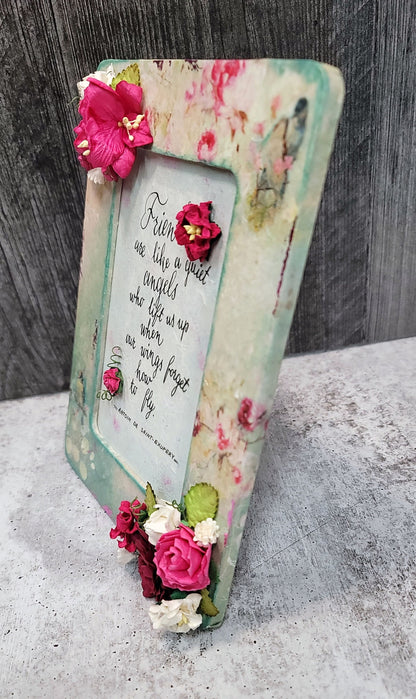Handmade Altered Friendship Mixed Media Frame - 7-075