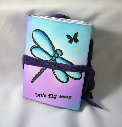 Handmade Dragonfly Mixed Media Travel Journal