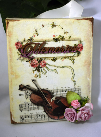 Music and Memories Mixed Media Trio Handmade Canvas - 11-023