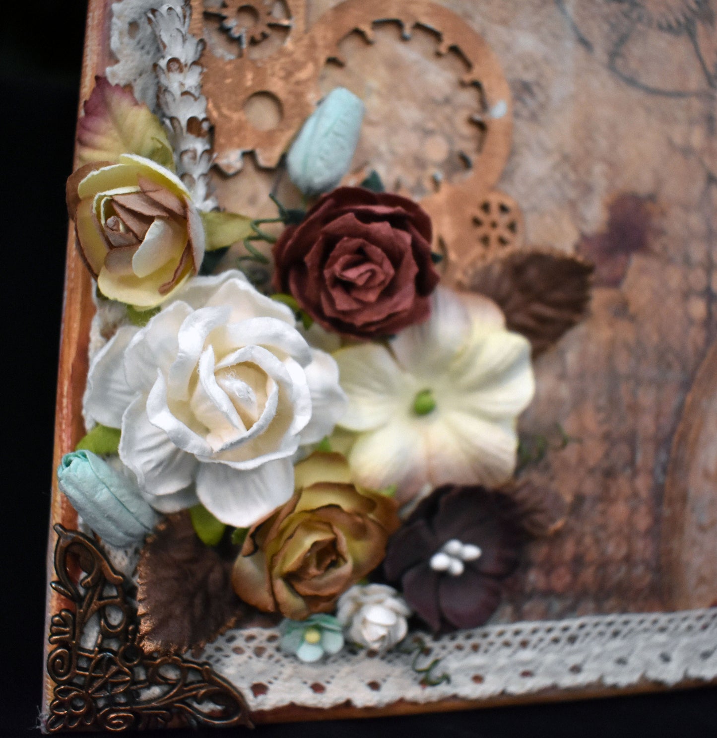 Steampunk Themed Mixed Media Canvas - 9 x 12