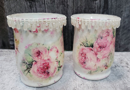 Mixed Media Decorative Candle Holder - 7-077