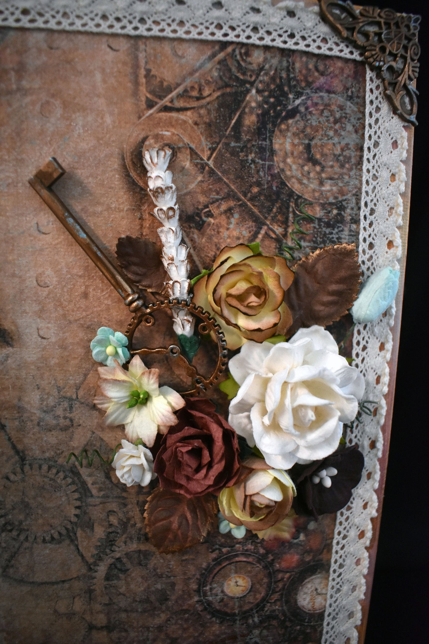 Steampunk Themed Mixed Media Canvas - 9 x 12