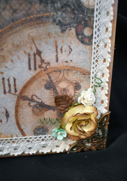 Steampunk Themed Mixed Media Canvas - 9 x 12
