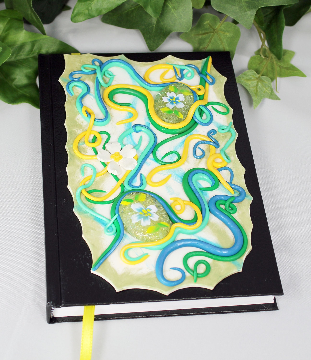 Polymer Clay Flower Journal Sketchbook - 2-004