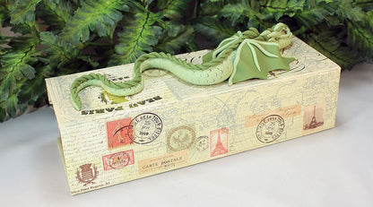Handmade Green Dragon on Pencil Box
